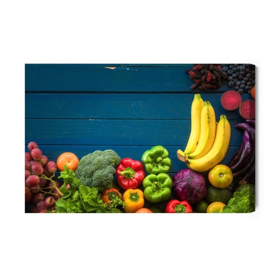 Obraz Na Płótnie Warzywa I Owoce Na Stole 70x50 Inna marka
