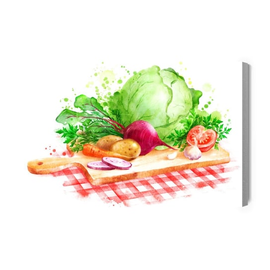 Obraz Na Płótnie Warzywa Na Desce Do Krojenia 100x70 Inna marka