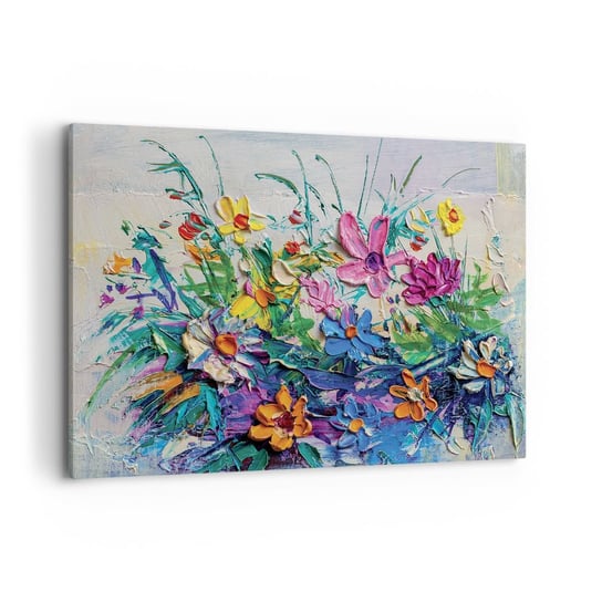 Obraz na płótnie - Wcale nie-martwa natura - 120x80cm - Kwiaty Bukiet Kwiatów Ogród - Nowoczesny obraz na ścianę do salonu do sypialni ARTTOR ARTTOR