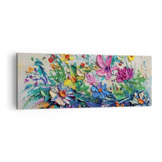Obraz na płótnie - Wcale nie-martwa natura - 140x50cm - Kwiaty Bukiet Kwiatów Ogród - Nowoczesny Canvas obraz do salonu do sypialni ARTTOR ARTTOR
