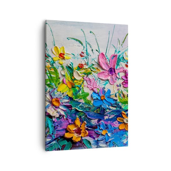 Obraz na płótnie - Wcale nie-martwa natura - 50x70cm - Kwiaty Bukiet Kwiatów Ogród - Nowoczesny Canvas obraz do salonu do sypialni ARTTOR ARTTOR