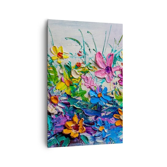 Obraz na płótnie - Wcale nie-martwa natura - 80x120cm - Kwiaty Bukiet Kwiatów Ogród - Nowoczesny obraz na ścianę do salonu do sypialni ARTTOR ARTTOR