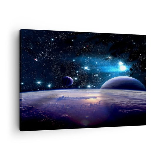 Obraz na płótnie - Wciąż sami? - 70x50 cm - Obraz nowoczesny - Kosmos, Planeta Ziemia, Wszechświat, Gwiazdy, Fantasy - AA70x50-3575 ARTTOR