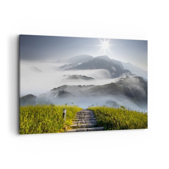 Obraz na płótnie - Wciąż w górę ku chmurom - 120x80 cm - Obraz nowoczesny - Krajobraz, Góry, Park Narodowy, Tajwan, Panorama Górska - AA120x80-2478 ARTTOR