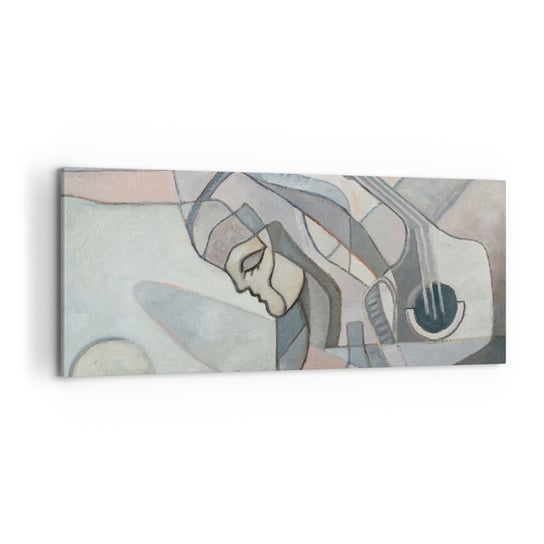 Obraz na płótnie - We władzy muzyki - 120x50cm - Abstrakcja Kubizm Ludzie - Nowoczesny obraz na ścianę do salonu do sypialni ARTTOR ARTTOR