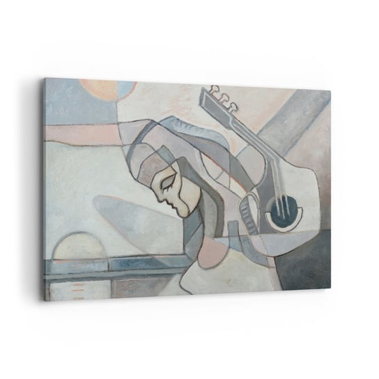 Obraz na płótnie - We władzy muzyki - 120x80cm - Abstrakcja Kubizm Ludzie - Nowoczesny obraz na ścianę do salonu do sypialni ARTTOR ARTTOR