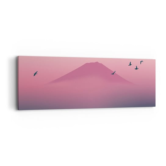 Obraz na płótnie - Wędrowcy ponad chmurami - 90x30cm - Abstrakcja Krajobraz Szczyt Góry - Nowoczesny Canvas obraz do salonu do sypialni ARTTOR ARTTOR