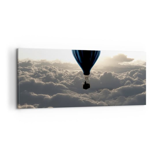 Obraz na płótnie - Wędrowiec ponad chmurami - 100x40 cm - Obraz nowoczesny - Krajobraz, Lot Balonem, Podróże, Chmury, Przygoda - AB100x40-3577 ARTTOR