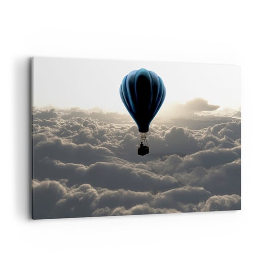 Obraz na płótnie - Wędrowiec ponad chmurami - 120x80cm - Krajobraz Lot Balonem Podróże - Nowoczesny obraz na ścianę do salonu do sypialni ARTTOR ARTTOR