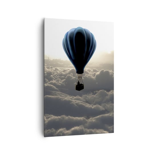 Obraz na płótnie - Wędrowiec ponad chmurami - 80x120cm - Krajobraz Lot Balonem Podróże - Nowoczesny obraz na ścianę do salonu do sypialni ARTTOR ARTTOR