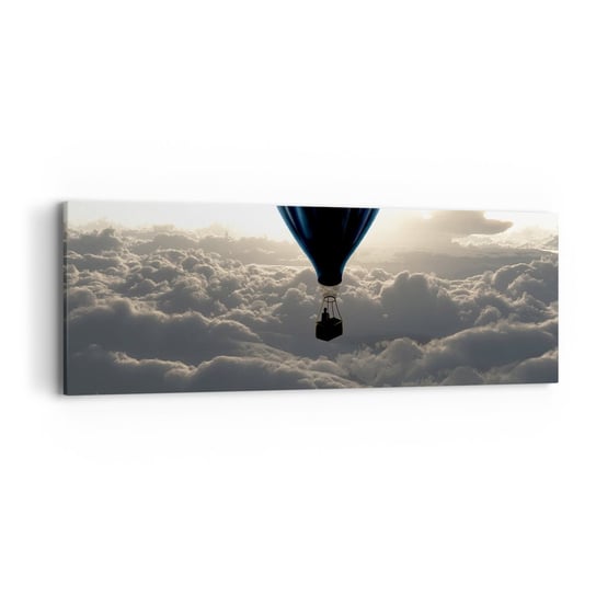 Obraz na płótnie - Wędrowiec ponad chmurami - 90x30cm - Krajobraz Lot Balonem Podróże - Nowoczesny Canvas obraz do salonu do sypialni ARTTOR ARTTOR