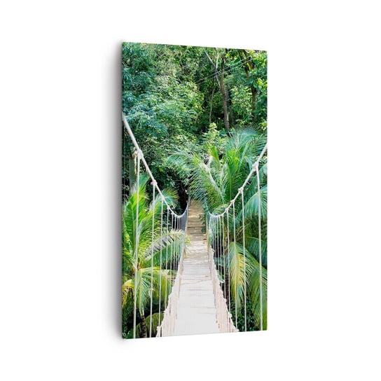 Obraz na płótnie - Welcome to the jungle! - 55x100 cm - Obraz nowoczesny - Krajobraz, Dżungla, Honduras, Wiszący Most, Natura - PA55x100-4963 ARTTOR