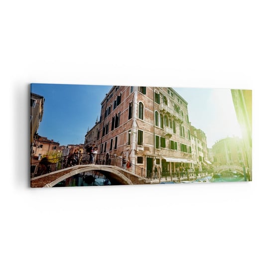 Obraz na płótnie - Wenecja - Amore Mio - 120x50cm - Miasto Wenecja Gondole - Nowoczesny obraz na ścianę do salonu do sypialni ARTTOR ARTTOR