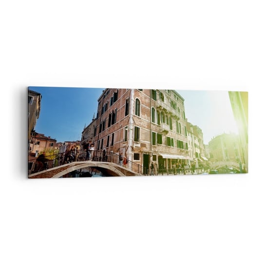 Obraz na płótnie - Wenecja - Amore Mio - 140x50cm - Miasto Wenecja Gondole - Nowoczesny Canvas obraz do salonu do sypialni ARTTOR ARTTOR