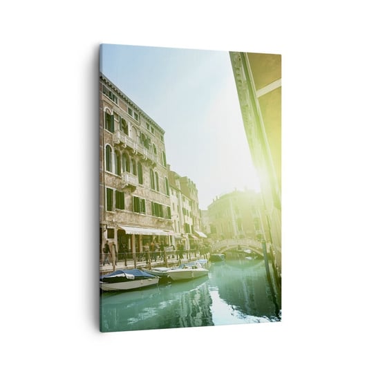 Obraz na płótnie - Wenecja - Amore Mio - 50x70cm - Miasto Wenecja Gondole - Nowoczesny Canvas obraz do salonu do sypialni ARTTOR ARTTOR