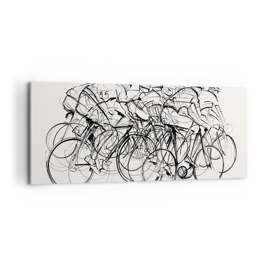 Obraz na płótnie - Wespół w zespół - 120x50cm - Grafika Rower Sport - Nowoczesny obraz na ścianę do salonu do sypialni ARTTOR ARTTOR