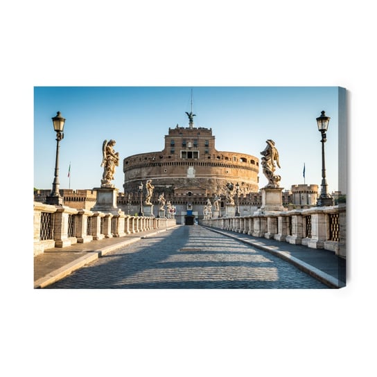 Obraz Na Płótnie Widok 3D Na Zamek Świętego Anioła W Rzymie 90x60 Inna marka