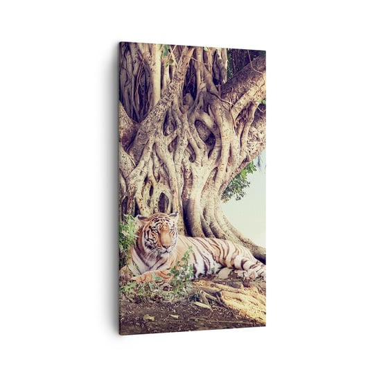 Obraz na płótnie - Widok z Księgi Rodzaju - 45x80 cm - Obraz nowoczesny - Tygrys Bengalski, Indie, Krajobraz, Natura, Drzewo - PA45x80-5124 ARTTOR