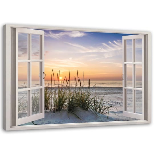 Obraz na płótnie, Widok z okna na plażę - 120x80 Inna marka