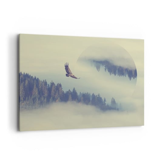 Obraz na płótnie - Widziałam orła cień - 100x70cm - Orzeł Ptak Las - Nowoczesny foto obraz w ramie do salonu do sypialni ARTTOR ARTTOR