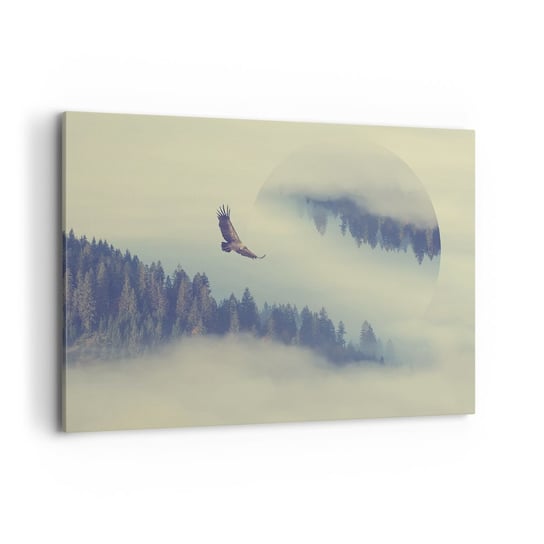 Obraz na płótnie - Widziałam orła cień - 120x80cm - Orzeł Ptak Las - Nowoczesny obraz na ścianę do salonu do sypialni ARTTOR ARTTOR