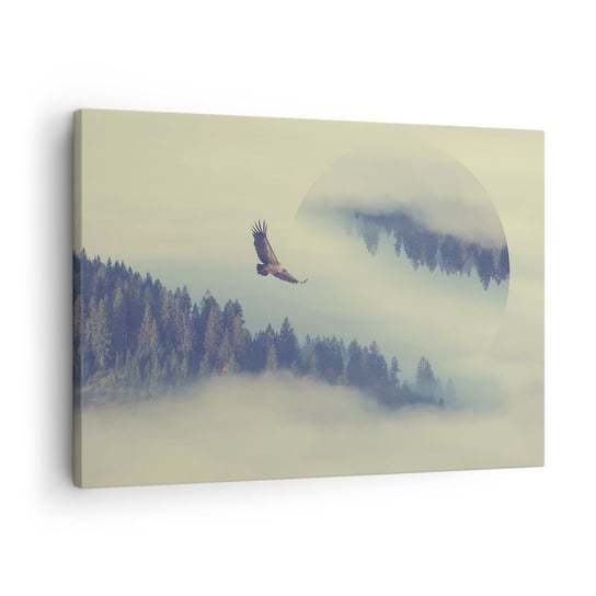 Obraz na płótnie - Widziałam orła cień - 70x50cm - Orzeł Ptak Las - Nowoczesny Canvas obraz do salonu do sypialni ARTTOR ARTTOR