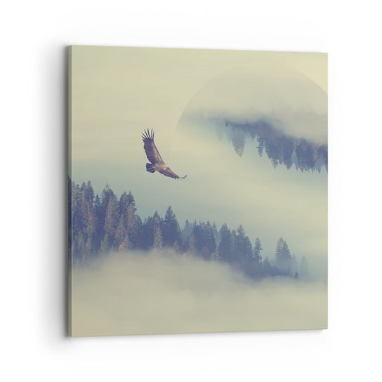 Obraz na płótnie - Widziałam orła cień - 70x70 cm - Obraz nowoczesny - Orzeł, Ptak, Las, Natura, Wolność - AC70x70-3853 ARTTOR