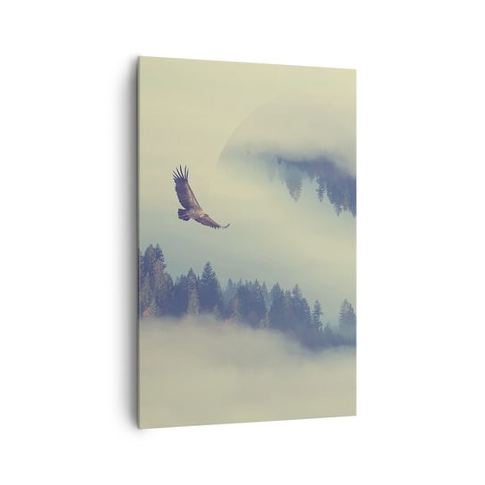 Obraz na płótnie - Widziałam orła cień - 80x120cm - Orzeł Ptak Las - Nowoczesny obraz na ścianę do salonu do sypialni ARTTOR ARTTOR