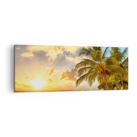 Obraz na płótnie - Wieczne lato, zawsze wakacje - 140x50cm - Krajobraz Plaża Palma Kokosowa - Nowoczesny Canvas obraz do salonu do sypialni ARTTOR ARTTOR