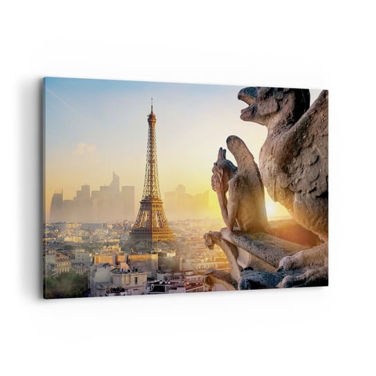 Obraz na płótnie - Wiele się zmieniło… - 100x70cm - Miasto Wieża Eiffla Paryż - Nowoczesny foto obraz w ramie do salonu do sypialni ARTTOR ARTTOR
