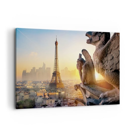 Obraz na płótnie - Wiele się zmieniło… - 120x80cm - Miasto Wieża Eiffla Paryż - Nowoczesny obraz na ścianę do salonu do sypialni ARTTOR ARTTOR