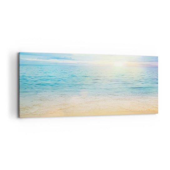 Obraz na płótnie - Wielki błękit - 100x40cm - Morze Widok Plaża - Nowoczesny foto obraz w ramie do salonu do sypialni ARTTOR ARTTOR