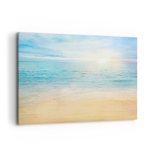 Obraz na płótnie - Wielki błękit - 120x80cm - Morze Widok Plaża - Nowoczesny obraz na ścianę do salonu do sypialni ARTTOR ARTTOR