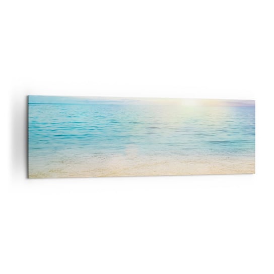 Obraz na płótnie - Wielki błękit - 160x50cm - Morze Widok Plaża - Nowoczesny foto obraz w ramie do salonu do sypialni ARTTOR ARTTOR