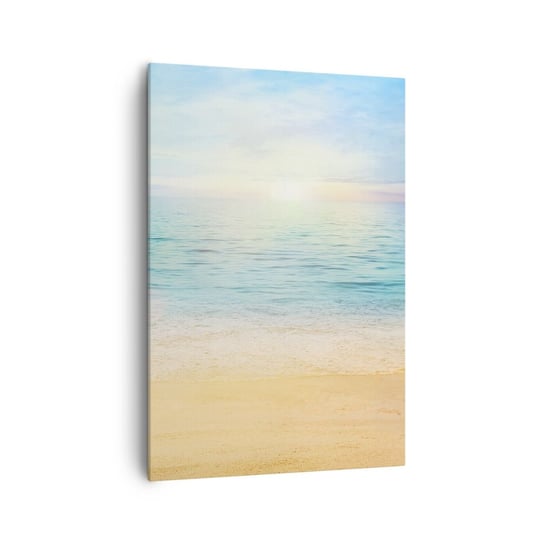 Obraz na płótnie - Wielki błękit - 70x100cm - Morze Widok Plaża - Nowoczesny foto obraz w ramie do salonu do sypialni ARTTOR ARTTOR