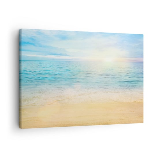 Obraz na płótnie - Wielki błękit - 70x50cm - Morze Widok Plaża - Nowoczesny Canvas obraz do salonu do sypialni ARTTOR ARTTOR
