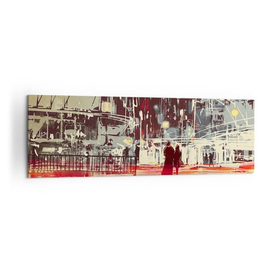 Obraz na płótnie - Wielkomiejska przeprawa - 160x50cm - Miasto Architektura Nocne Życie - Nowoczesny foto obraz w ramie do salonu do sypialni ARTTOR ARTTOR