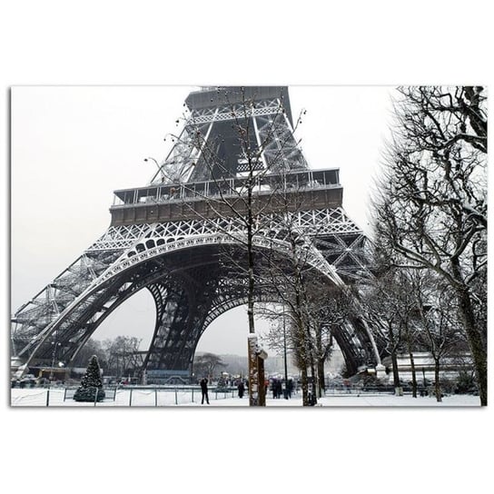 Obraz na płótnie, Wieża Eiffla zimą, 120x80 cm Feeby