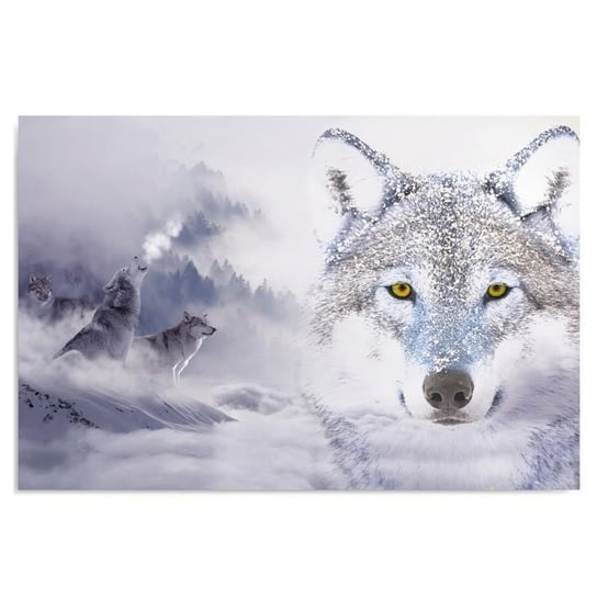 Obraz na płótnie, Wilki zimą, 100x70 cm Feeby