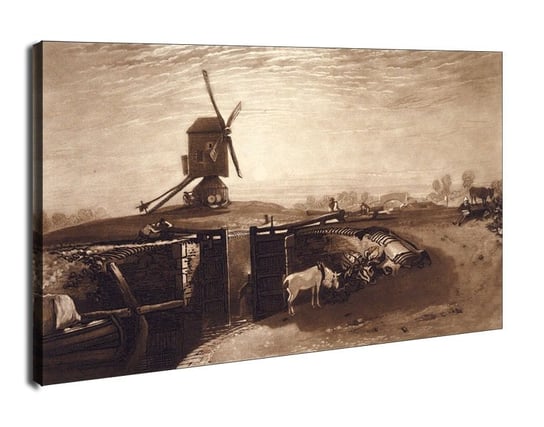 Obraz na płótnie Windmill and Lock (Liber Studiorum, part VI, plate 27), William Turner, 80x60 cm Galeria Plakatu