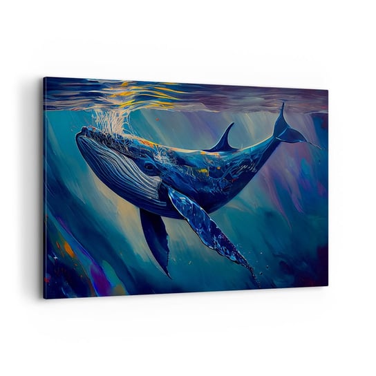 Obraz na płótnie - Witaj w moim świecie - 120x80cm - Wieloryb Ocean Podwodny - Nowoczesny obraz na ścianę do salonu do sypialni ARTTOR ARTTOR