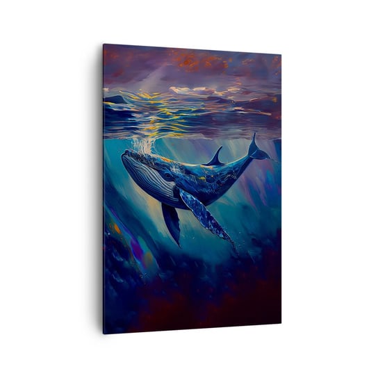Obraz na płótnie - Witaj w moim świecie - 70x100cm - Wieloryb Ocean Podwodny - Nowoczesny foto obraz w ramie do salonu do sypialni ARTTOR ARTTOR