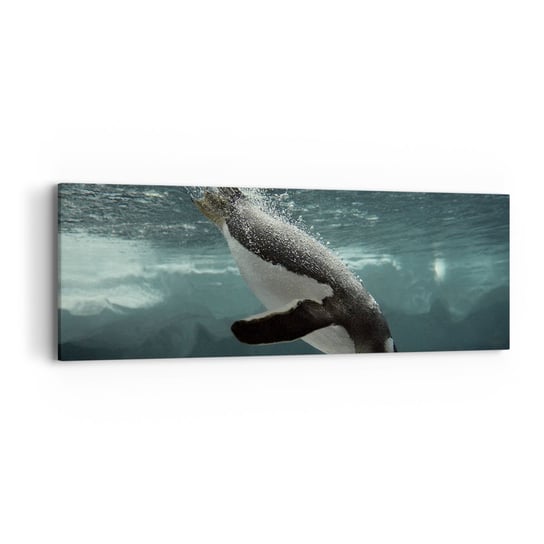 Obraz na płótnie - Witaj w moim świecie - 90x30cm - Pingwin Zwierzęta Natura - Nowoczesny Canvas obraz do salonu do sypialni ARTTOR ARTTOR