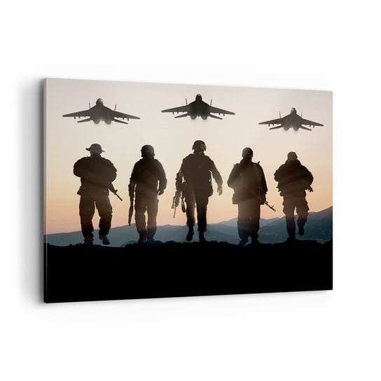 Obraz na płótnie - Witaj w naszym świecie - 120x80cm - Militaria Wojsko Żołnierze - Nowoczesny obraz na ścianę do salonu do sypialni ARTTOR ARTTOR