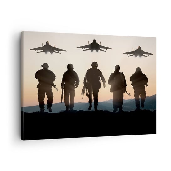 Obraz na płótnie - Witaj w naszym świecie - 70x50cm - Militaria Wojsko Żołnierze - Nowoczesny Canvas obraz do salonu do sypialni ARTTOR ARTTOR