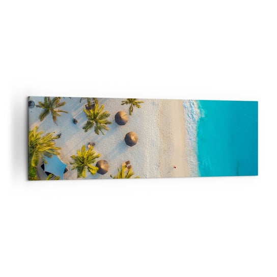 Obraz na płótnie - Witaj w raju - 160x50cm - Plaża Palmy Egzotyka - Nowoczesny foto obraz w ramie do salonu do sypialni ARTTOR ARTTOR