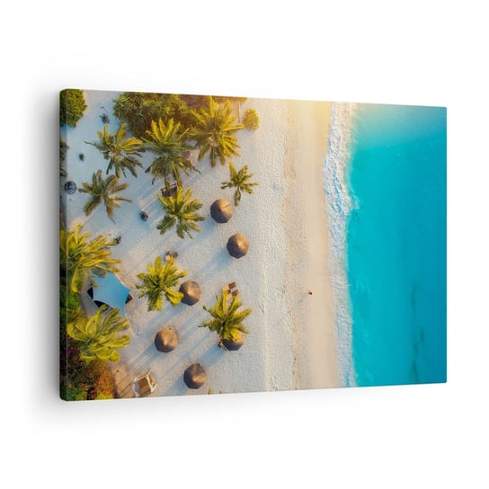Obraz na płótnie - Witaj w raju - 70x50cm - Plaża Palmy Egzotyka - Nowoczesny Canvas obraz do salonu do sypialni ARTTOR ARTTOR