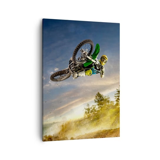 Obraz na płótnie - Włącz emocje! - 50x70cm - Sport Motocykl Motocross - Nowoczesny Canvas obraz do salonu do sypialni ARTTOR ARTTOR