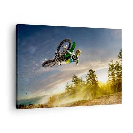 Obraz na płótnie - Włącz emocje! - 70x50cm - Sport Motocykl Motocross - Nowoczesny Canvas obraz do salonu do sypialni ARTTOR ARTTOR