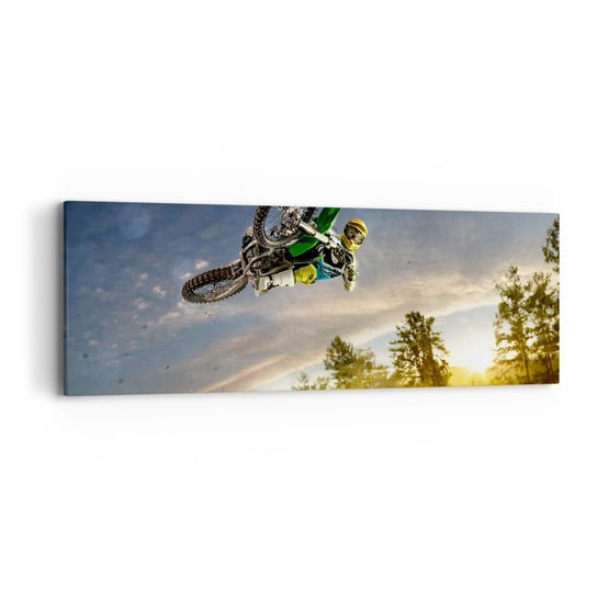 Obraz na płótnie - Włącz emocje! - 90x30cm - Sport Motocykl Motocross - Nowoczesny Canvas obraz do salonu do sypialni ARTTOR ARTTOR